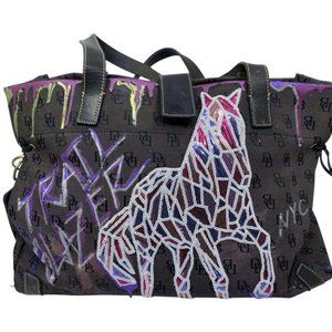 Dooney & Bourke Gray Customized W/ Graffiti Tote